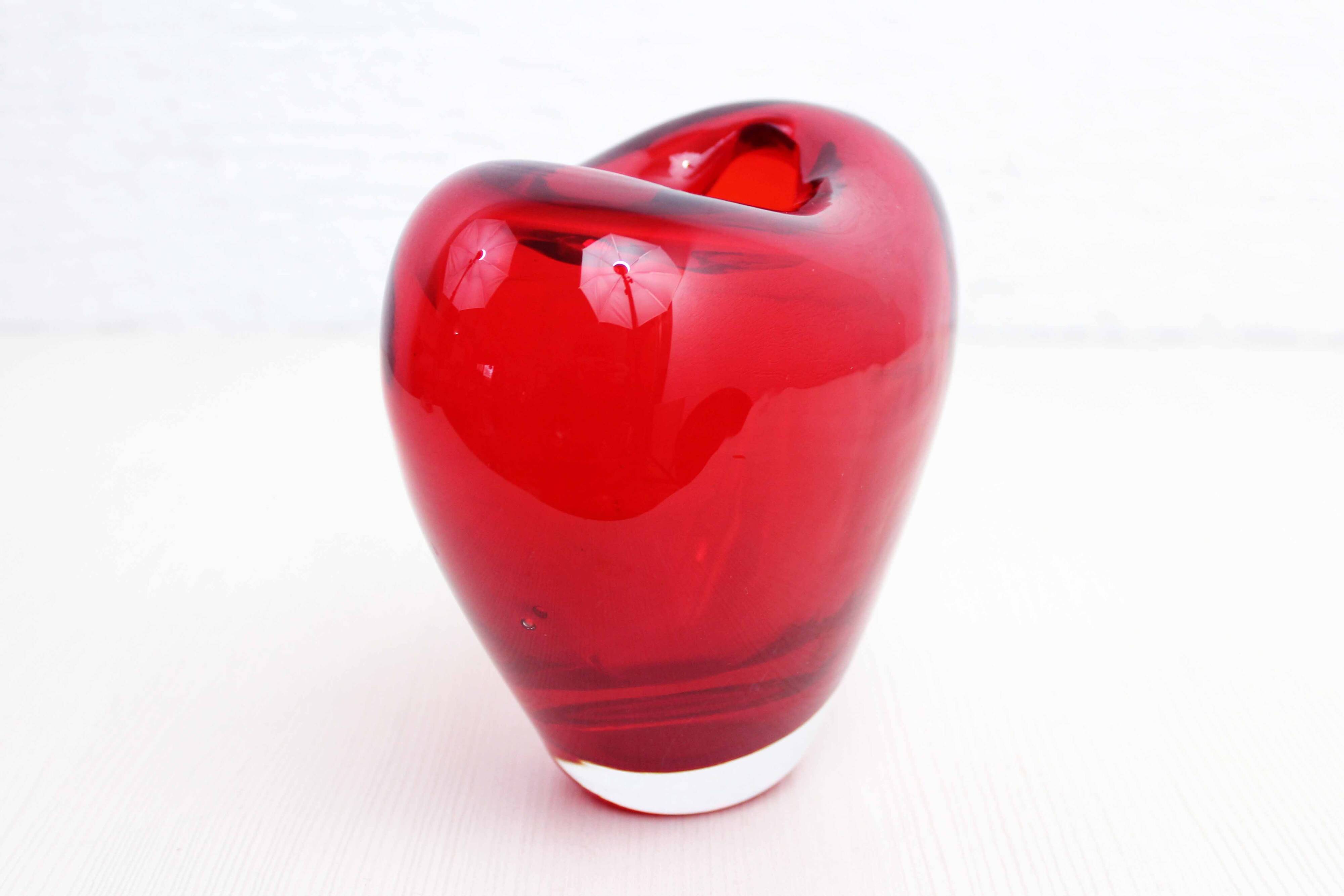 Vintage red glass vase