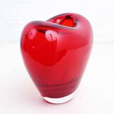 Vintage red glass vase