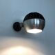 Pair of adjustable chrome eyeball wall lights. Diameter 17 cm - 6.69 " 70s-80s