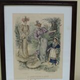 Lithographie du 19° "le moniteur de la mode"