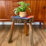 brutalist style wooden stool from the 30s and 40s