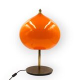 Mid-century modern orange glass Table lamp, Vistosi Italy, 1960s