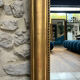 Antique mirror 150/116.5cm Louis-Philippe with pearl gold leaf.