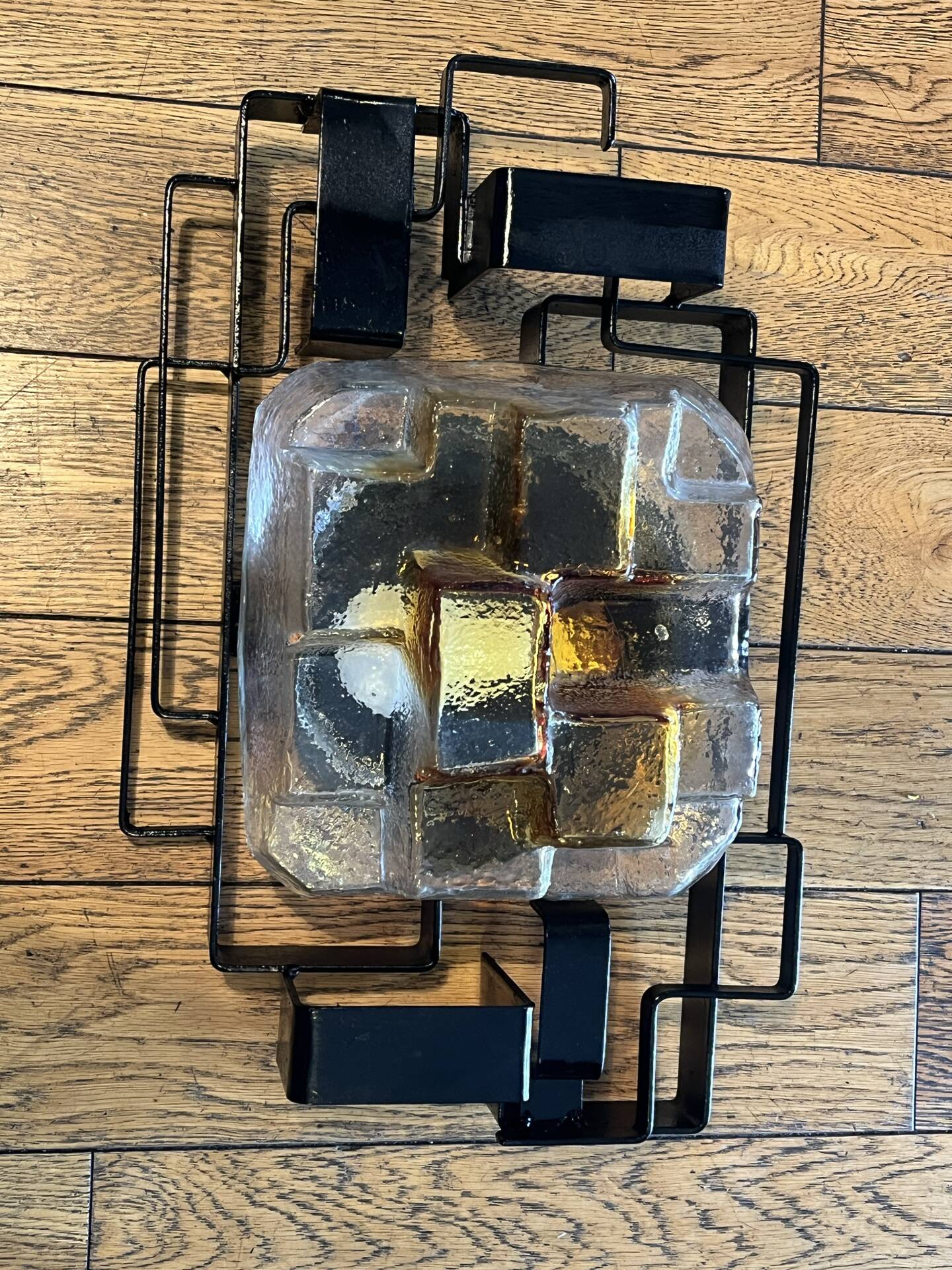 Brutalist wall sconce Murano glass