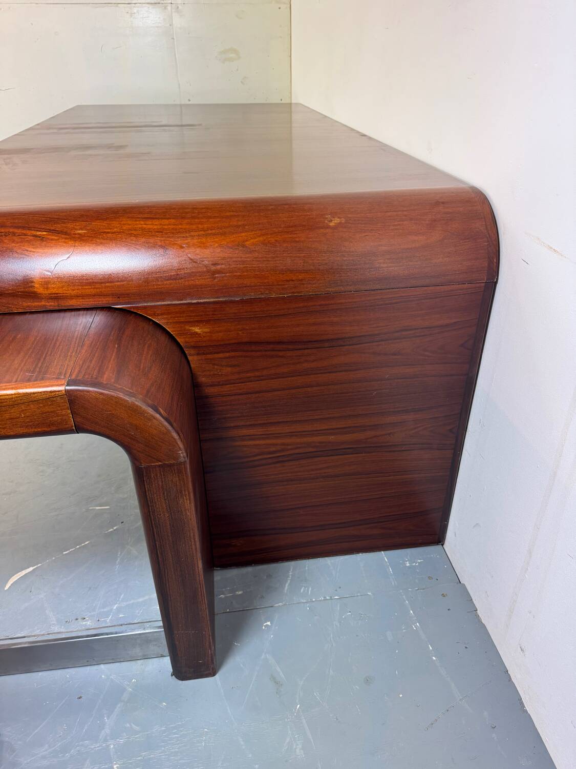 Vintage Danish design mid century wood steel Sibast executive desk