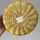 Yellow ceramic basket with wicker effect