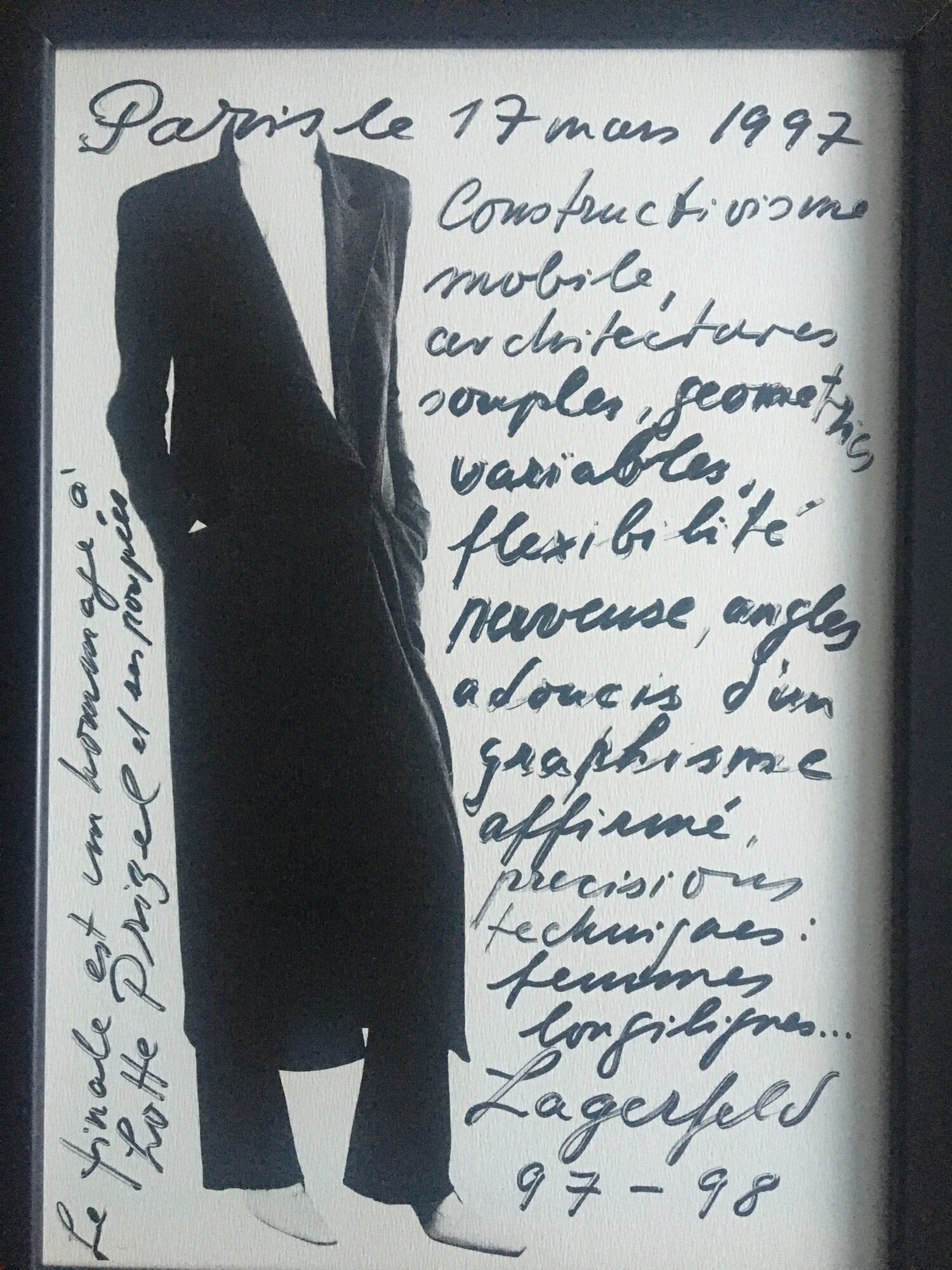Karl Lagerfeld, fashion illustration of press in the late 90s