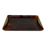 Plateau Guzzini en lucite et laiton