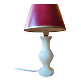 Beige marbled stone lamp - alabaster lamp