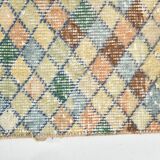 2x9 Vintage Multicolor Geometric Turkish Runner Rug, 75x266Cm