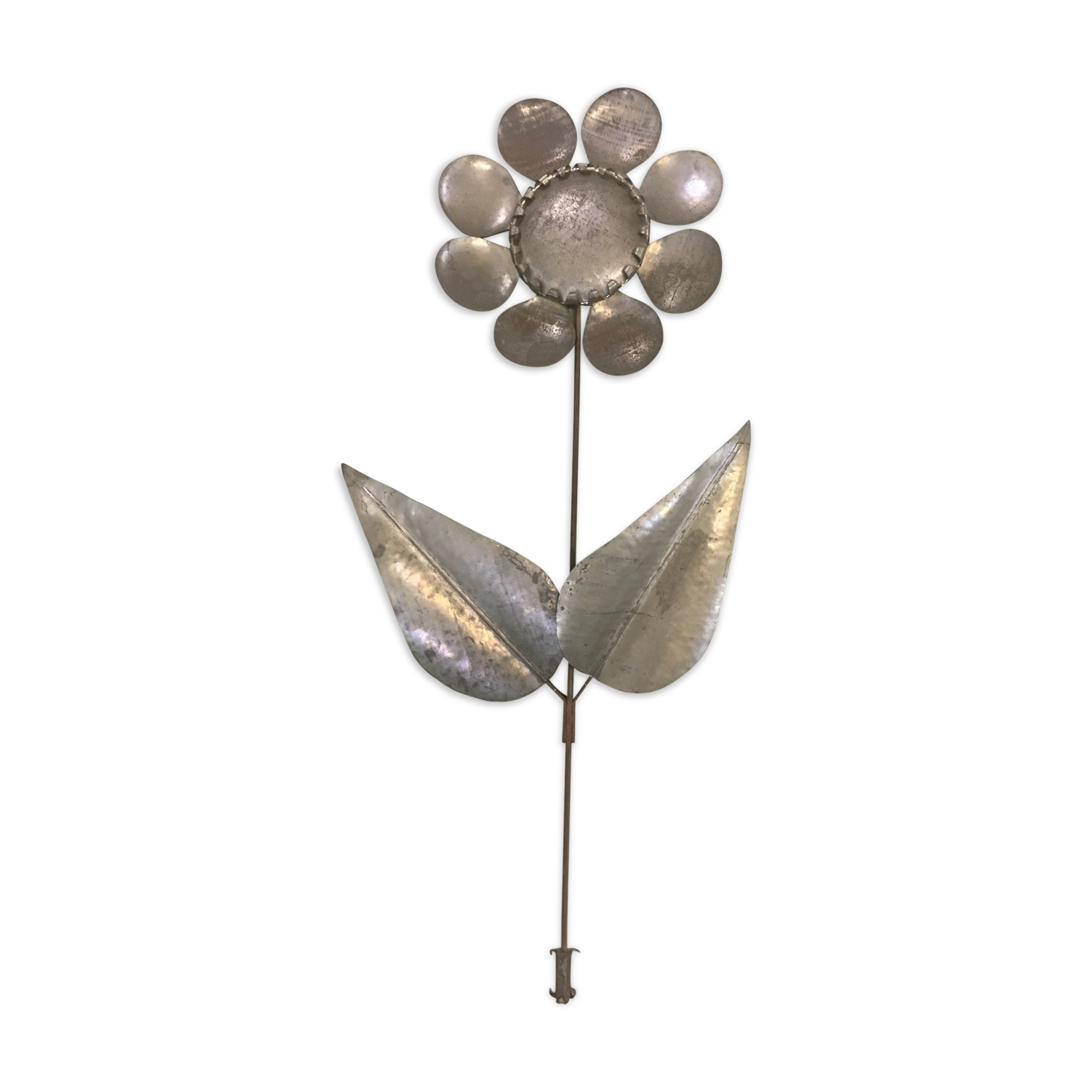Vintage "flower" metal wall sconce, 1970