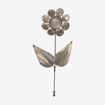 Vintage "flower" metal wall sconce, 1970