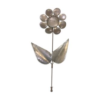 Vintage "flower" metal wall sconce, 1970