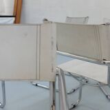 6 Fasem Italia chrome and white leather chairs