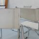 6 chaises Fasem Italia chrome et cuir blanc