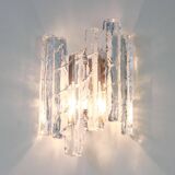 Pairs of large Kalmar-style wall lights in Murano glass, Austria, 1960s.