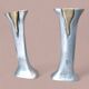 Pair of brutalist candlesticks in bronze and aluminum - David Marshall.