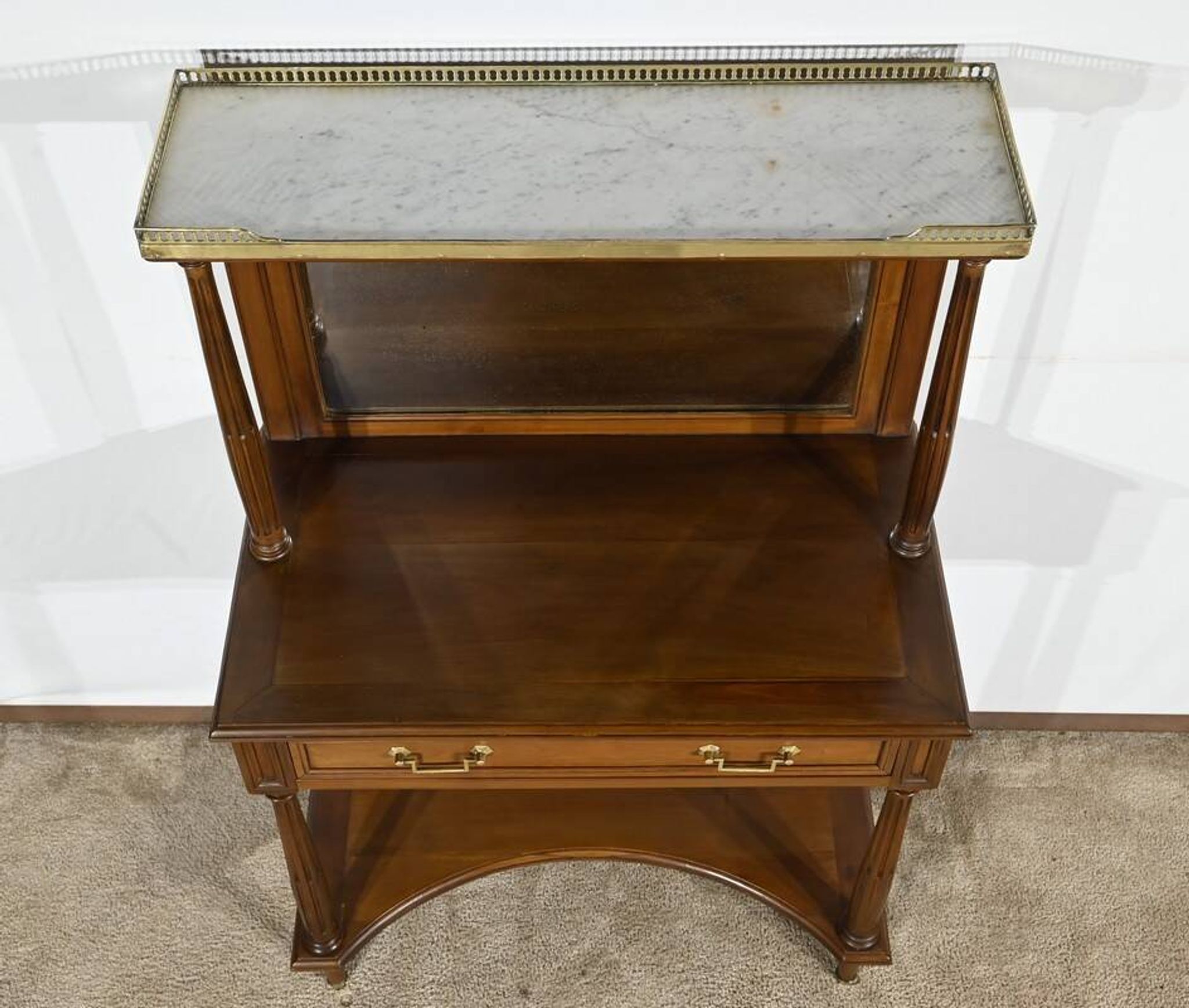 Table console en merisier, style Louis XVI, fin XIXème