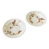 Set of 2 Sarreguemines earthenware soup plates