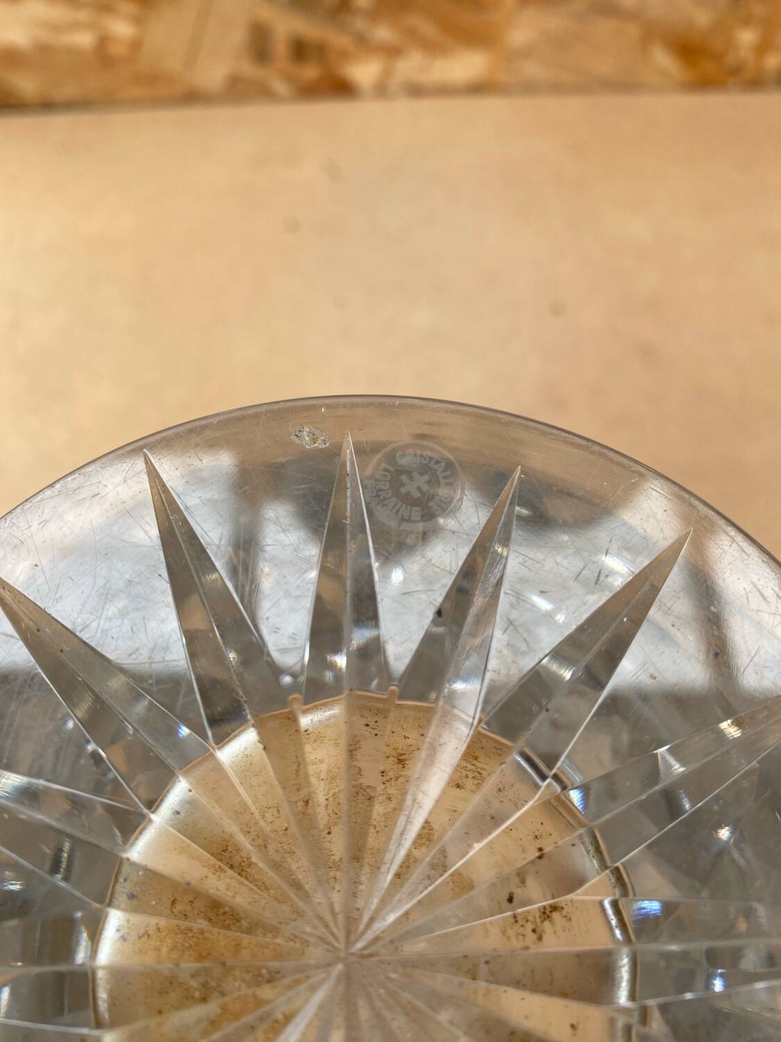 Old vase cristallerie lorraine cut crystal made in France vintage