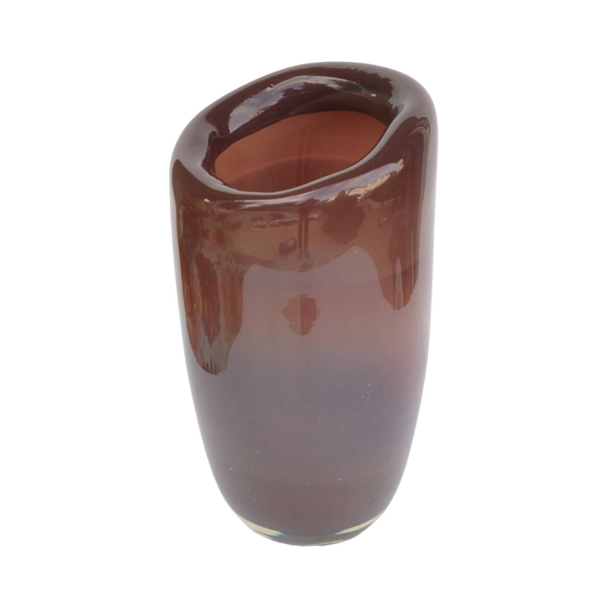Large burgundy glass vase Vidrios San Miguel, Spain 1990s.