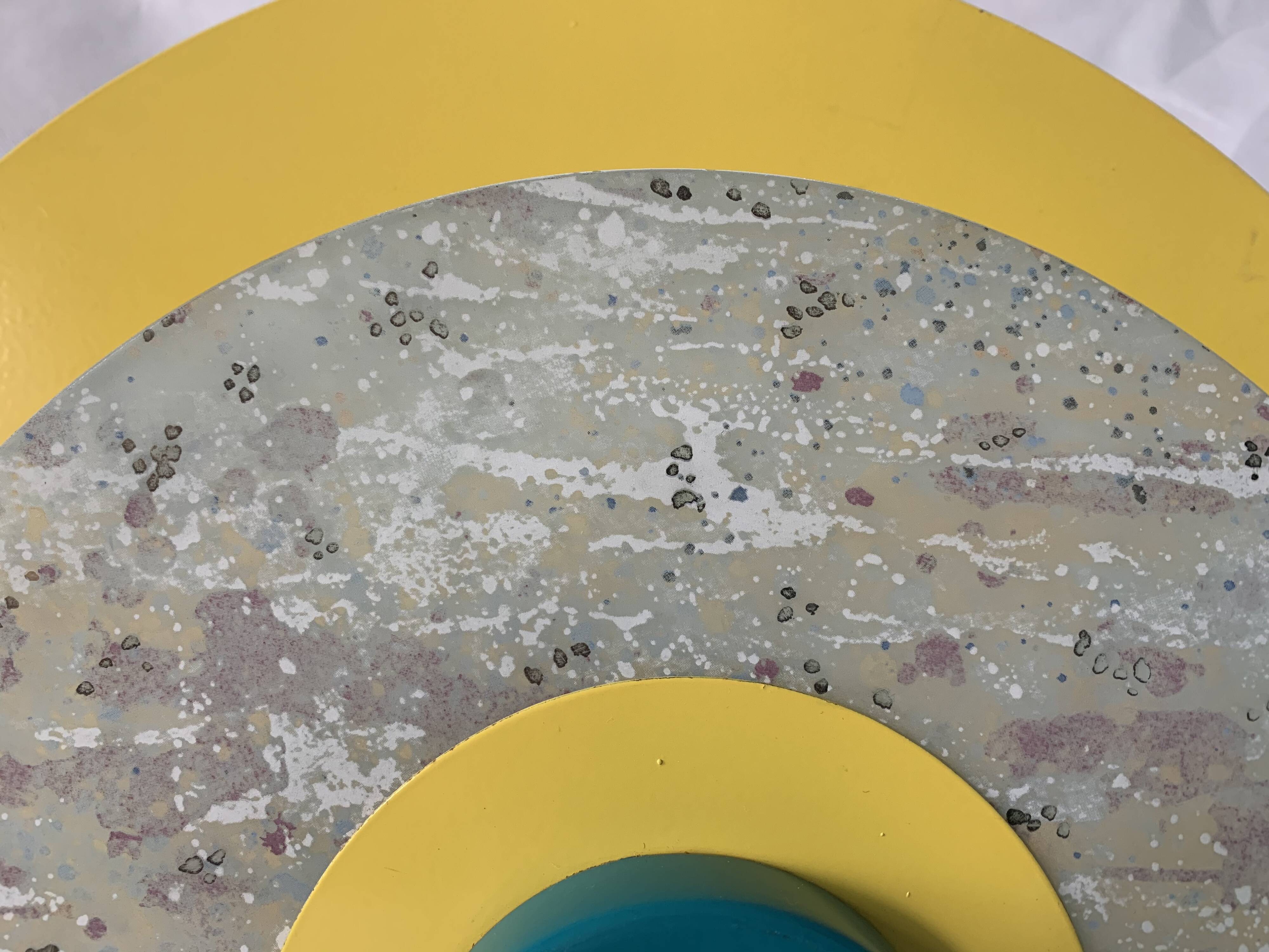 Colorful metal and glass wall light  Arlus 1980