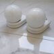 pair of 1980s wall sconces in metal and opaline