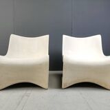Pair of Silène lounge chairs by M. Borgnat for Clairitex, 1960s