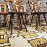 Set of 6 mismatched Baumann style bistro chairs from the 1970s