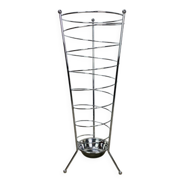 Chrome spiral tripod umbrella stand