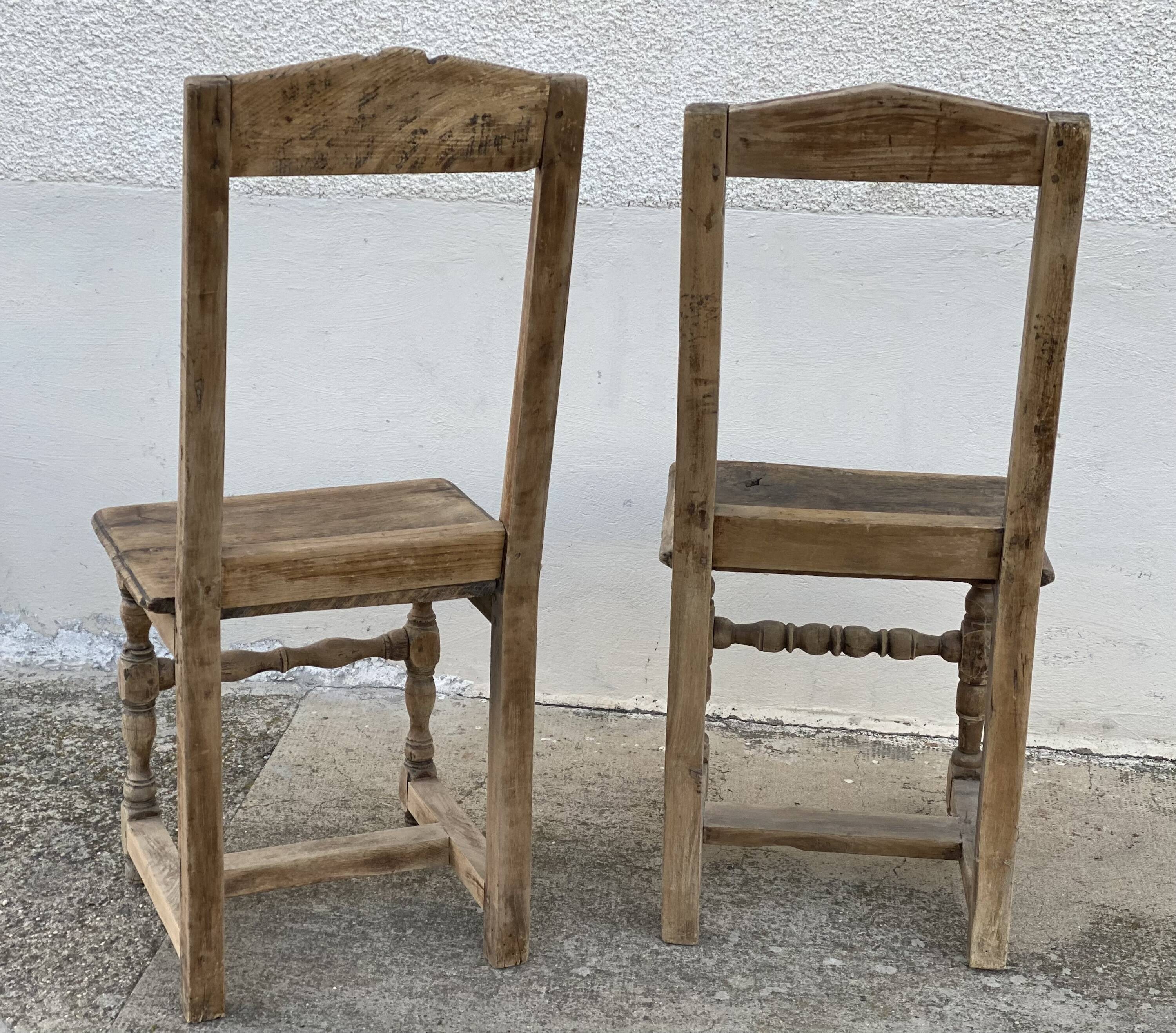 Set of 2 rustic mountain folk art chairs