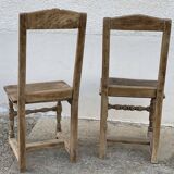 Set of 2 rustic mountain folk art chairs