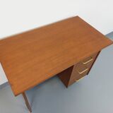 Vintage modernist desk in wood and black metal from the 60s
