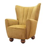 Mustard armchair, Scandinavian design, production: Denmark