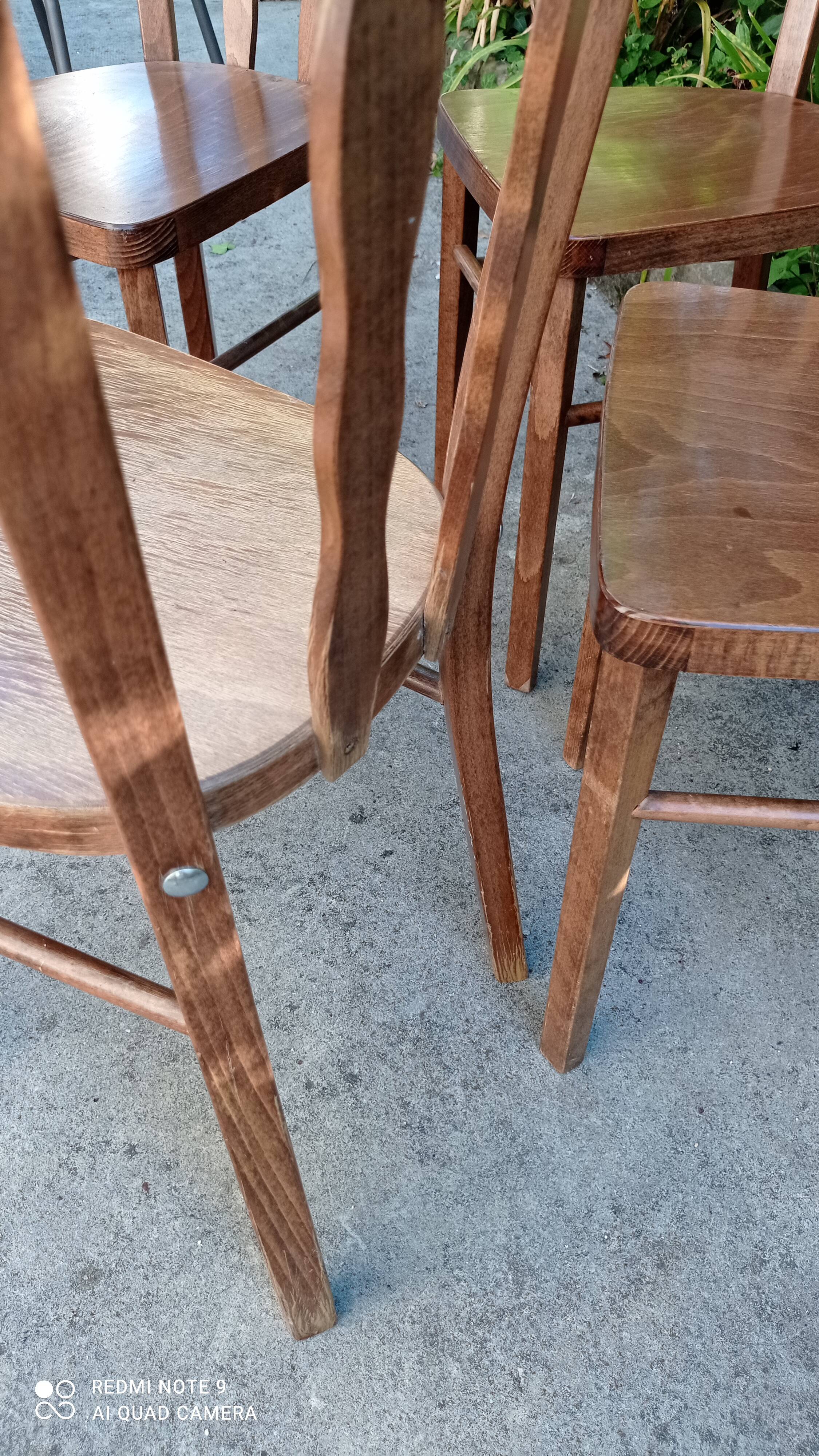 Set of four bistro chairs
