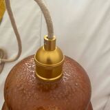 Vintage amber blown glass pendant light