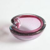 Murano glass purple bullicante trinket bowl, 1960s