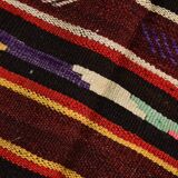 5x9 Wine Red Vintage Kilim Area Rug, 143x275Cm