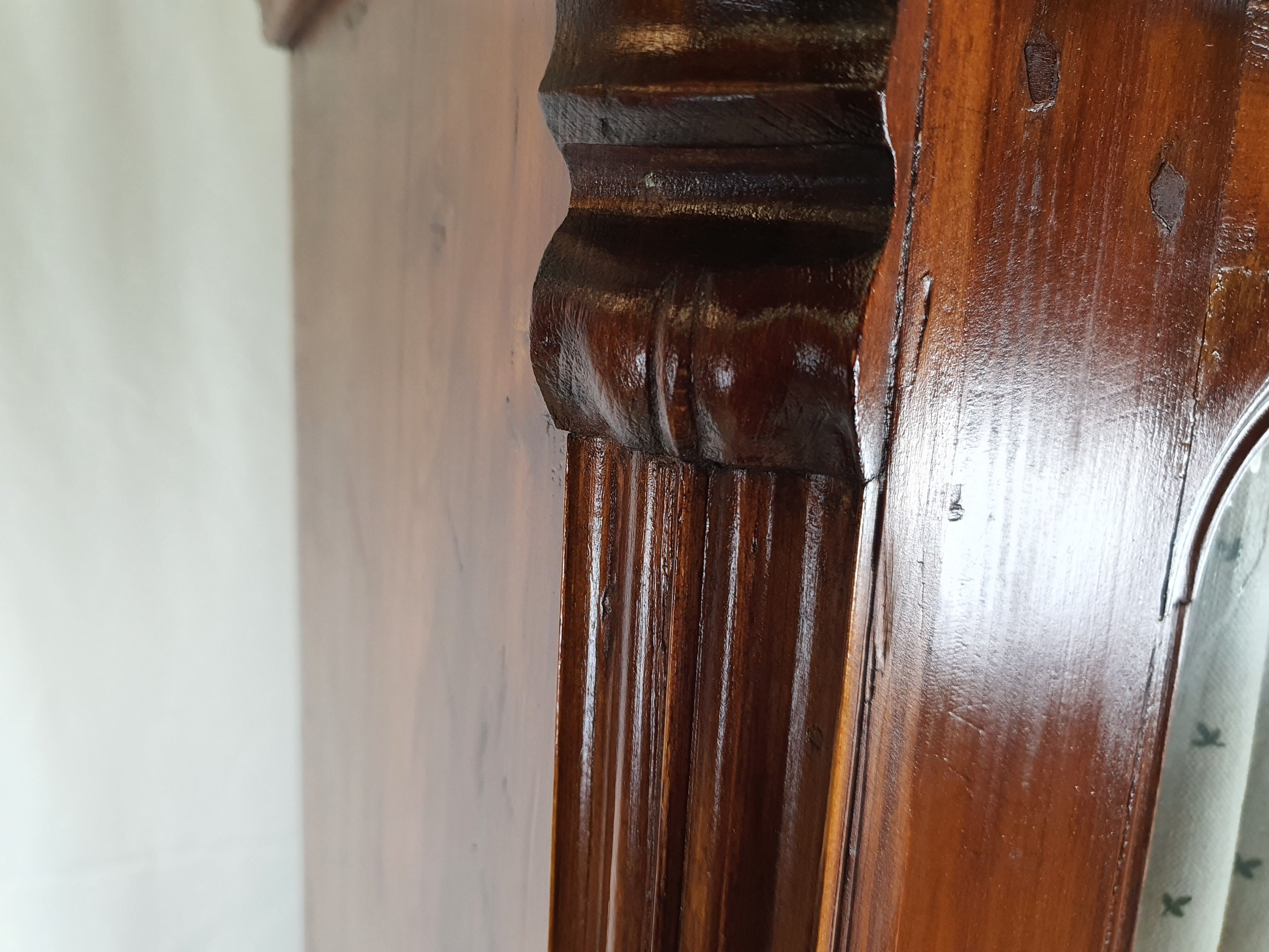 Rustic Wardrobe in Fir with Curtains