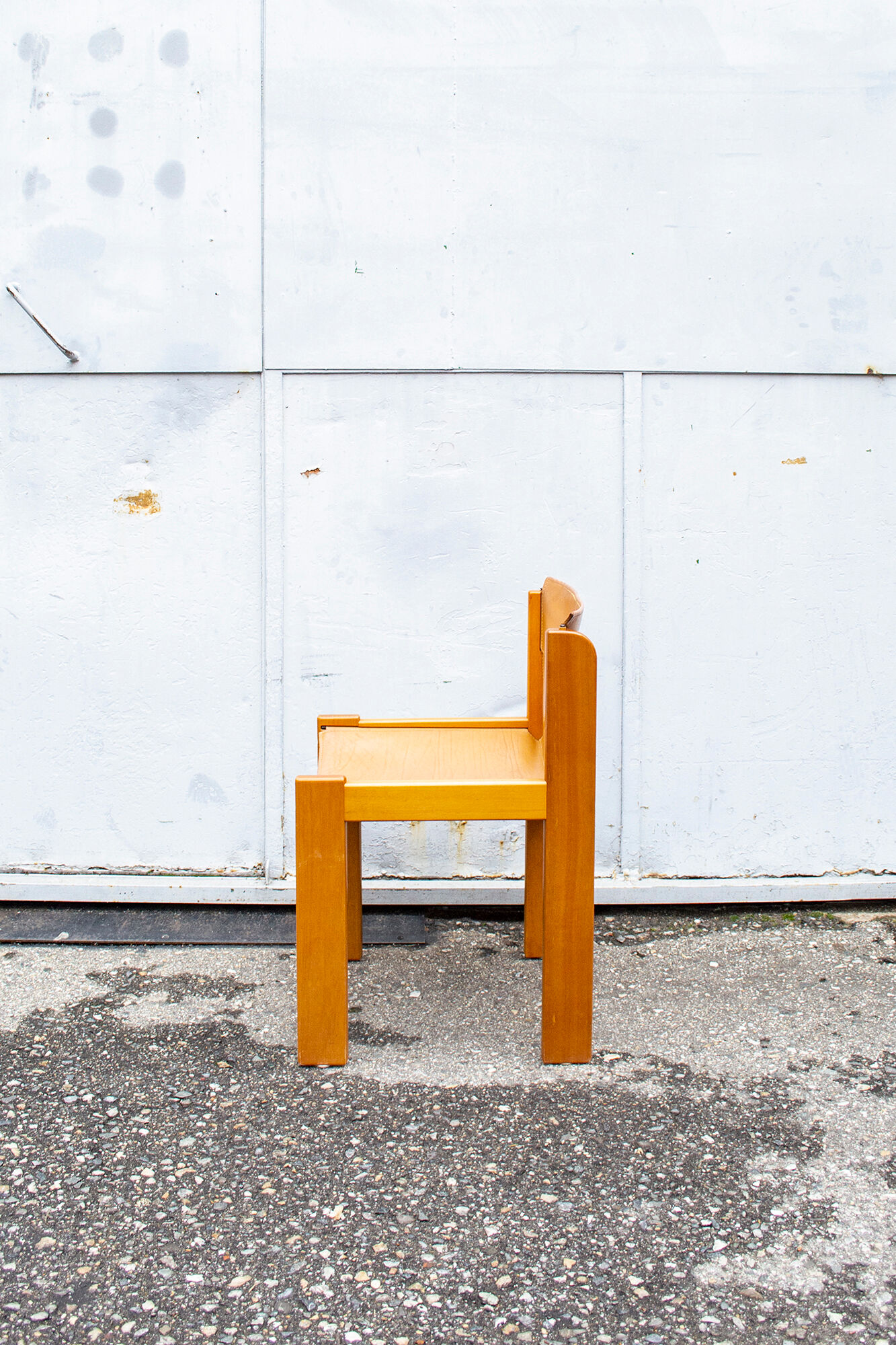 Beech and leather chairs by Ibisco Italia 1960