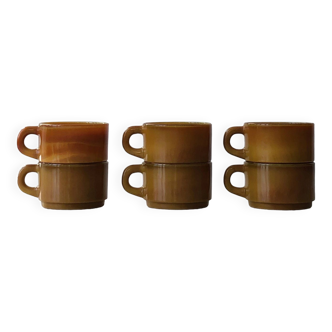 Set of 6 small retro coffee cups