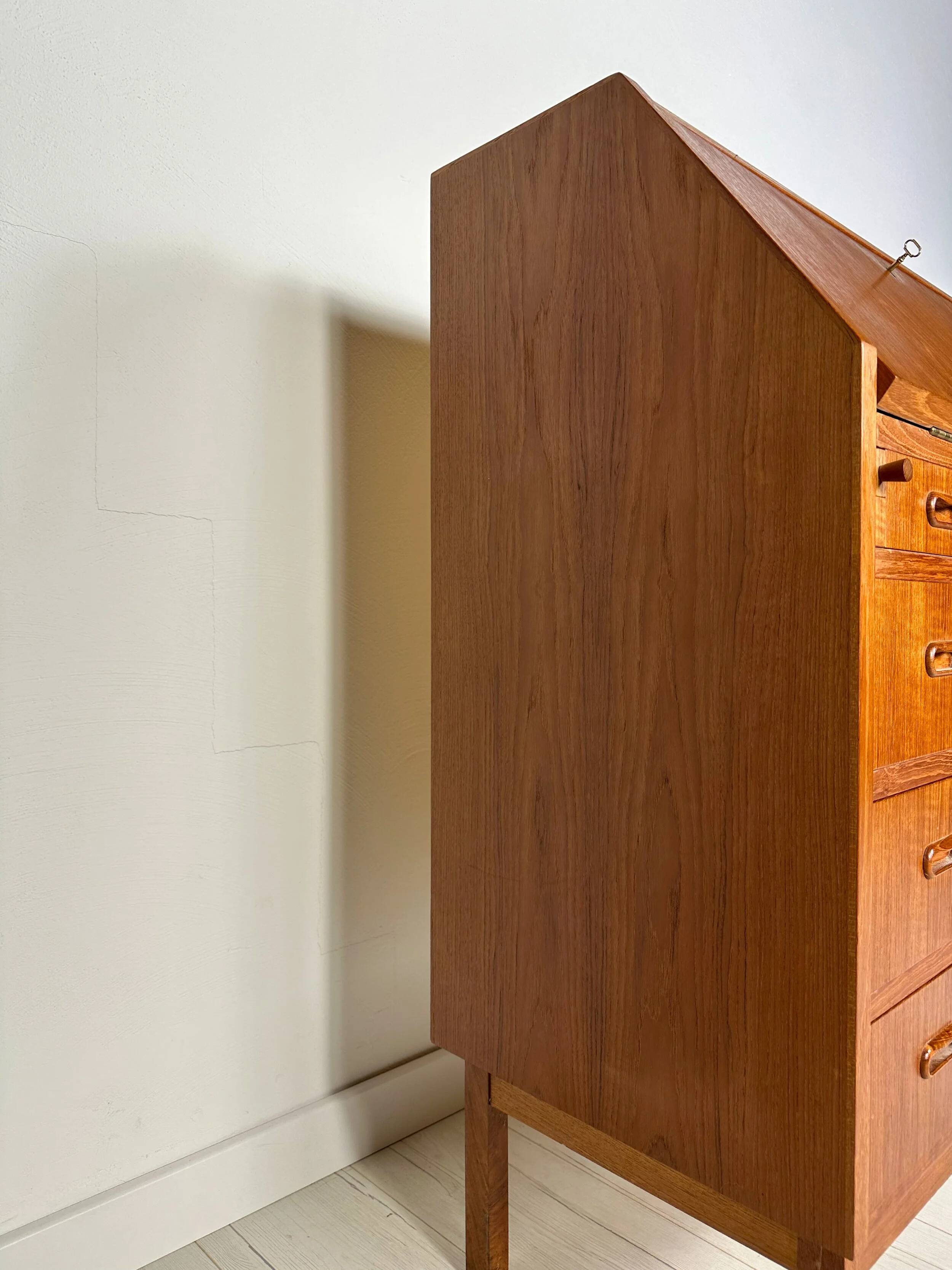 1960s Vintage Mid-Century Danish Teak Secretary