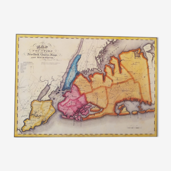 Carte historique de New York en 1829