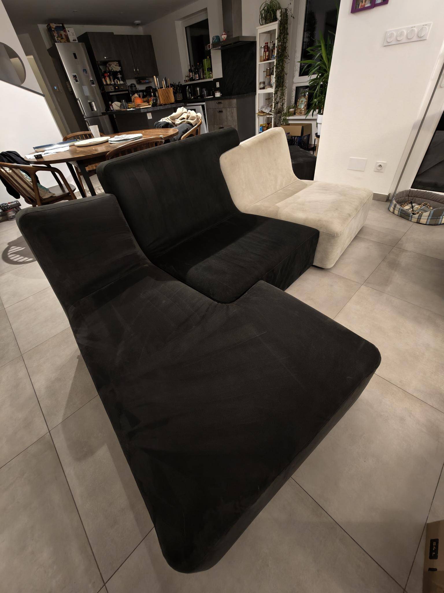 Ligne Roset Confluences sofa with 2 cushions + footrest