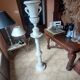 Marble effect column and its lamp
