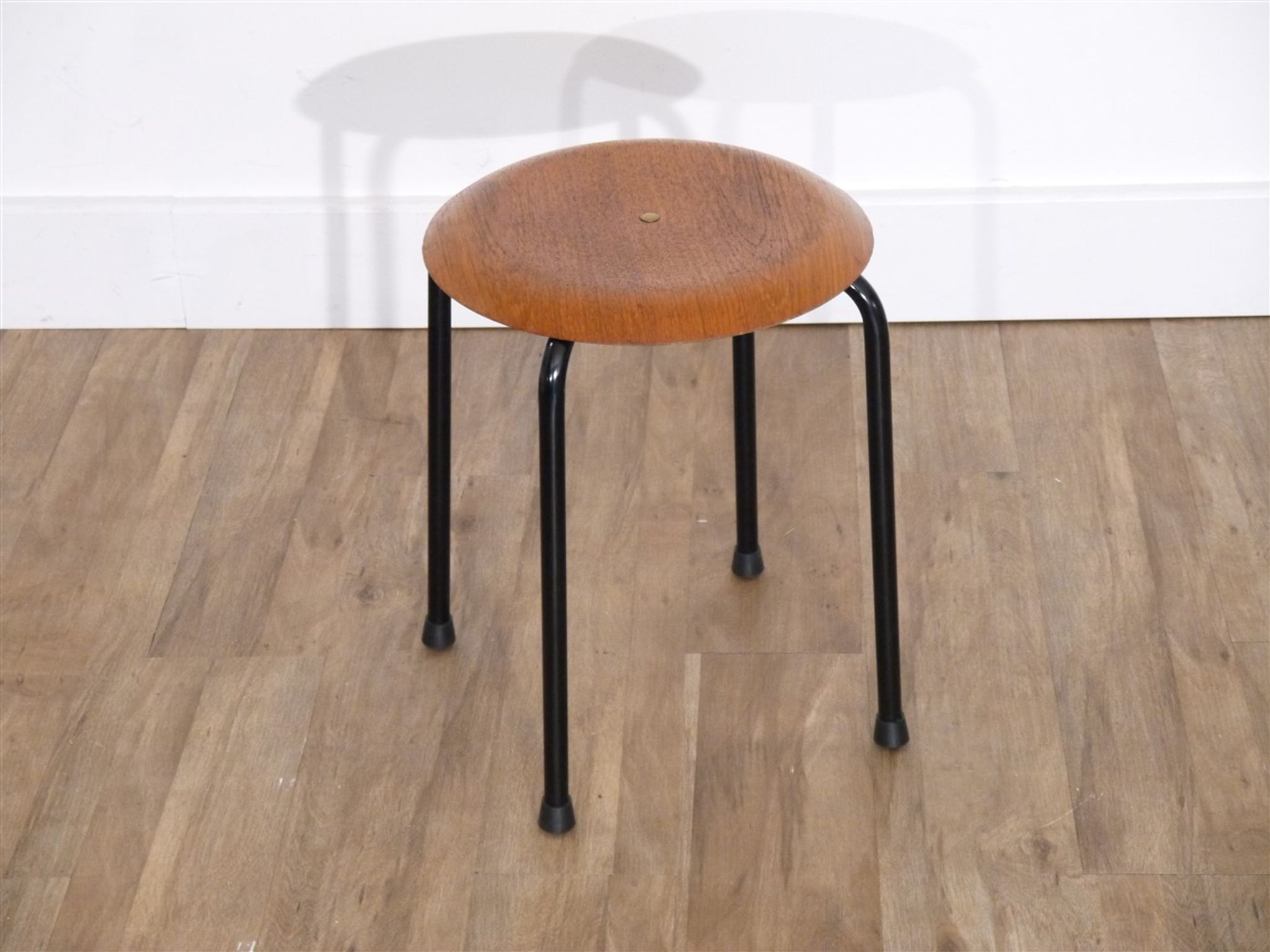 Vintage stool in teak and metal 1960