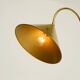 Large original brass table lamp with a conical shade, Mid-Century Modern