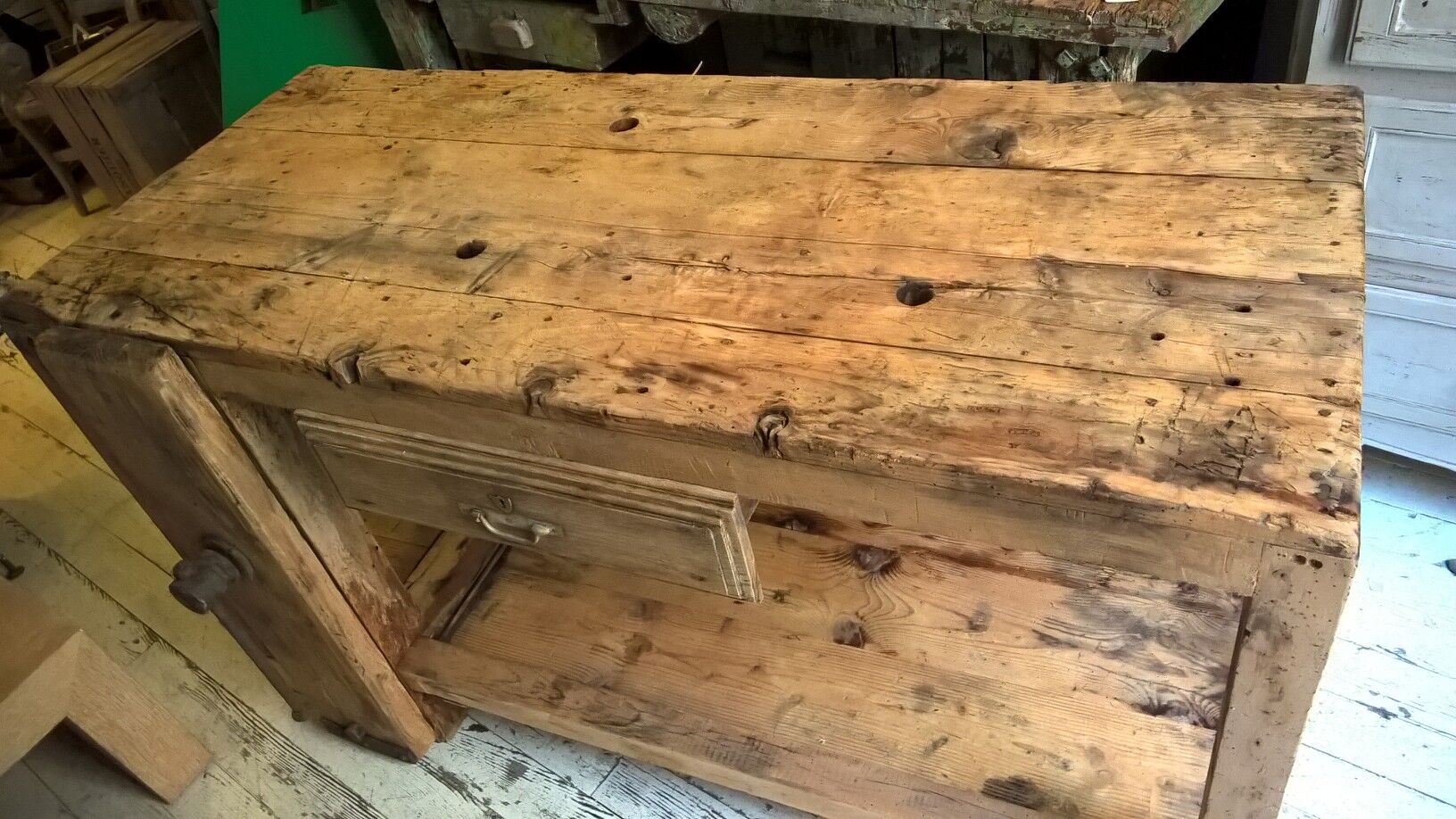 Pickled Carpenter Workbench