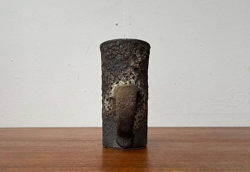 Brutalist Carafe Vase West German in Fat Lava Ceramic from the 1960s by Jopeko