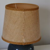 Blue ceramic lamp with lampshade